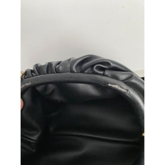 Understated LEATHER Black Formal Handbag Shoulder Chain - Picture 8 of 9